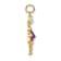10k Yellow Gold Purple Amethyst Simulant February Birthstone and Clear
Cubic Zirconia Girl Charm