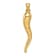 14k Yellow Gold 3D Italian Horn Pendant