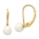 14K Yellow Gold 5-6mm White Round Saltwater Akoya Cultured Pearl
Leverback Earrings