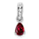 Rhodium Over 10k White Gold 0.5 cttw Pear Lab Created Ruby and Accent
Diamond Pendant