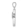 Rhodium Over 14K White Gold 0.01ct. Diamond Polished Budded Cross Pendant