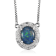 Sterling Silver Oval Boulder Opal Triplet and White Zircon Necklace 2.41ctw