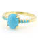 Turquoise Round And Oval Ring In 18K Gold Over Sterling Silver