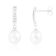 7-8mm White Cultured Freshwater Pearl and Cubic Zirconia Rhodium Over
Sterling Silver Earrings