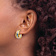14k Yellow Gold and 14k White Gold 5/8" Polished Multi Row Hoop Earrings
