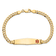 14k Yellow Gold Medical Soft Diamond Shape Red Enamel Flat Curb Link ID Bracelet