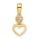 14K Yellow Gold Cubic Zirconia Hearts Dangle Pendant