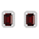 7x5mm Emerald Cut Garnet And Created White Sapphire 10k White Gold Halo
Stud Earrings