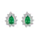 0.70ctw Emerald and Diamond Earrings in 14k White Gold