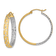 14K Yellow Gold and Rhodium Over 14K Yellow Gold Polished and Satin 1
1/8" In and Out Hoop Earrings