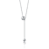 Minimalist Dual Sphere Drop Necklace In Rhodium Over Brass