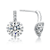 CZ Halo Drop Earrings In Sterling Silver 7.1ctw