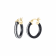14K Yellow Gold Over Sterling Silver Thin Silver Color Glitter Black
Acrylic Hoops