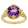 Amethyst And White Zircon Ring In 18K Gold Over Sterling Silver 3.19ctw
