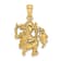 14k Yellow Gold 3D Textured Large Aquarius Zodiac pendant