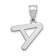 Rhodium Over 14k White Gold Polished Bubble Letter A Initial Pendant