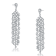 Clear Cubic Zirconia, Rhodium Plated over Sterling Silver Long
Chandelier Earrings
