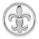Rhodium Over 14k White Gold Diamond Fleur De Lis Chain Slide Pendant