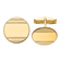14K Yellow Gold Men's Circular with  Line Design Cuff Links