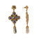 Gold Tone AB Crystal with Pearl Drop Earring