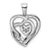 Rhodium Over 14k White Gold Polished Heart Diamond Pendant