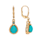 Turquoise Pear And Swiss Blue Topaz Earrings In 18K Gold Over Sterling
Silver 0.08ctw