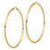 14k Yellow Gold 3 9/16" Polished Round Tube Hoop Earrings
