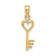10K Yellow Gold Key with Heart Charm