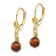 14K Yellow Gold 5-6mm Coffee Brown Semi-round Freshwater Cultured Pearl
Leverback Earrings