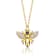 CZ Wasp Pendant Necklace In 14K Gold Over Brass