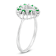 0.27ctw Emerald and Diamond Heart Shaped Ring in 14k White Gold