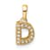 14K Yellow Gold Diamond Letter D Initial with Bail Pendant