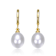 Pear Shape Pearl Simulant Drop Earrings In 14K Gold Over Brass