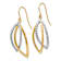 10K Two-tone Gold Polished and Textured Dangle Earrings