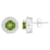 6mm Round Peridot 1/5 ctw Diamond Rhodium Over Sterling Silver Halo Stud Earrings
