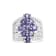 Rhodium Over Sterling Silver Round Tanzanite and White Zircon Ring 2.38ctw