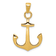 14k Yellow Gold Anchor Pendant