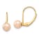 14K Yellow Gold 5-6mm Pink Round Freshwater Cultured Pearl Dangle Earrings