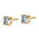14K Yellow Gold 1ct. 5.0mm Cushion G H I True Light Moissanite Earrings