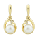 6-6.5mm Round White Freshwater Pearl with Diamond Accents 10K Yellow
Gold Drop Earrings