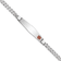 Rhodium Over 14k White Gold Medical Soft Diamond Shape Red Enamel Flat
Curb Link ID Bracelet
