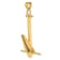 14k Yellow Gold Moveable Danforth Anchor Pendant