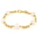 Cultured Freshwater Pearl Byzantine Chain Station Bracelet In 18K Gold
Over Bronze 8mm