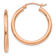 14k Rose Gold 1/1" Polished Tube Hoop Earrings