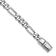 Rhodium Over Sterling Silver Polished 8.5mm Figaro 18 inch Chain