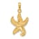 14k Yellow Gold Polished and Textured Open-Backed Starfish Pendant