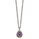 Sterling Silver Antiqued with 14K Accent Diamond and Amethyst Necklace