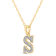 White Diamond Accent 10k Yellow Gold S Initial Pendant With 18” Rope Chain
