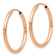 14k Rose Gold 1/1" Polished Round Endless Hoop Earrings