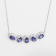 Oval Tanzanite and Round White CZ Rhodium Over Sterling Silver Necklace, 4ctw